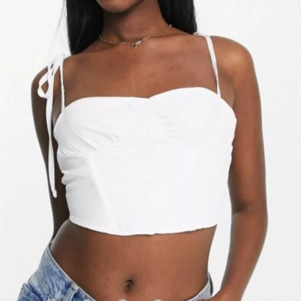 Elegant White Corset Crop Top